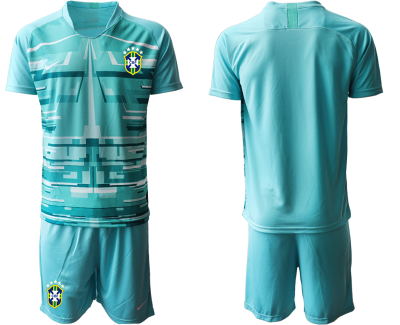 Men 2020-2021 Season National team Brazil goalkeeper blue Soccer Jersey1